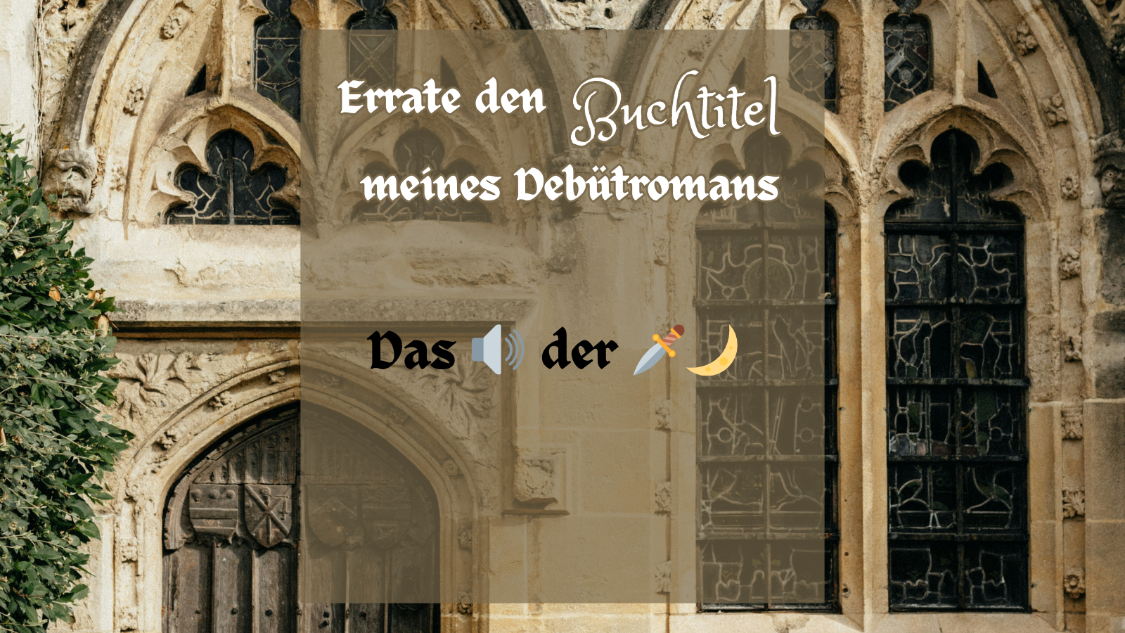 Errate den Buchtitel meines Debüts